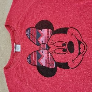 Red Disney Parks Authentic Light Sweater Minnie Mouse Sweater-Print Ears